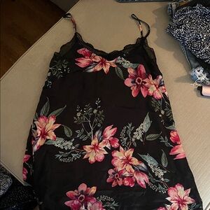 Floral Black and Pink Women's Nightgown
